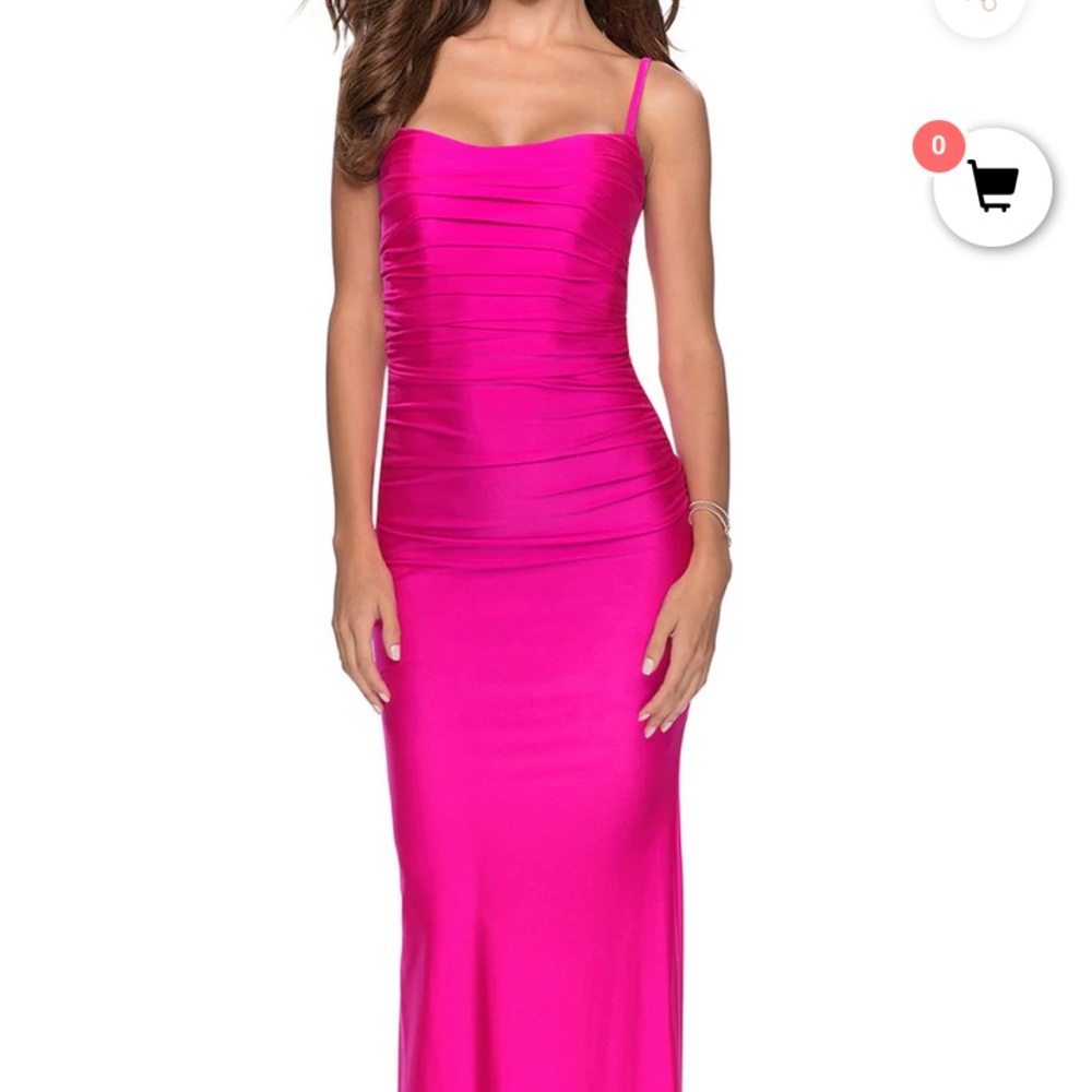 La Femme Hot Pink Prom Dress